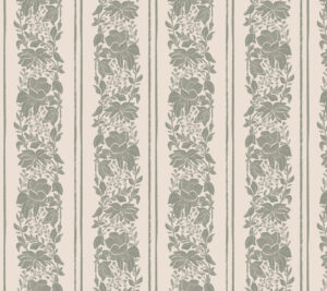 Seamless pattern created by Cretive Faith Studio called Blloming Column. A cream coloured background with olive floral elements layed out in a vertical manner